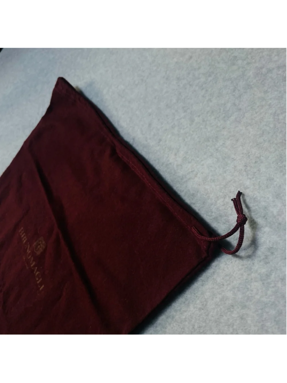 Bruno Magli Burgundy Drawstring Pouch Storage Bag